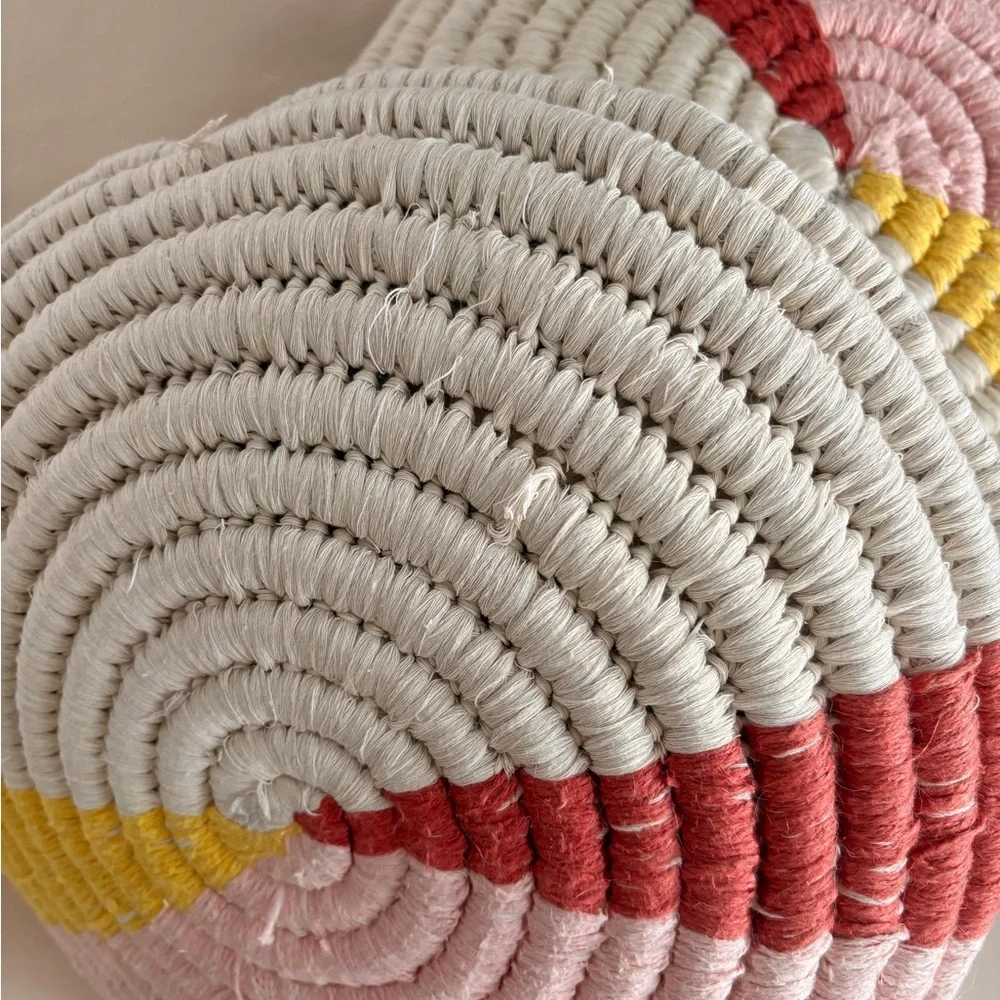 Anthropologie Set of 2 Handwoven Solstice Spiral Pillow